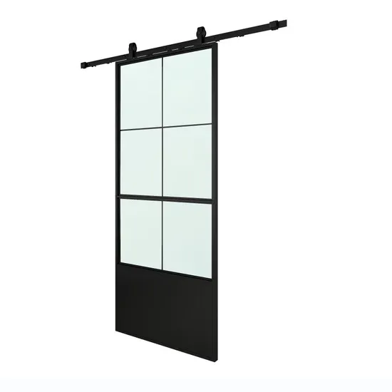 Barn Door Hardware Track Set French Glass Doors with Softclose Mechanism