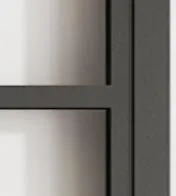 6 Lites&Base Black Steel Frame Glass Barn Door Leaf