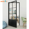 Metal Frame Swing Paneled Glass Door with Baseboard for Interior Use