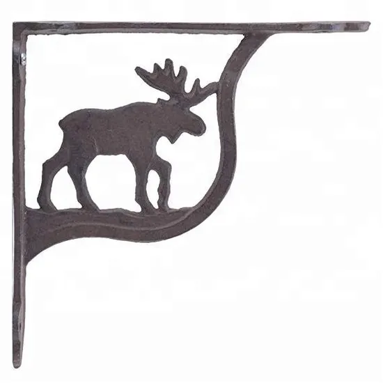 Wall Shelf Bracket Cast Iron OEM Customized Pattern Rustic Brown Triangle Bracket