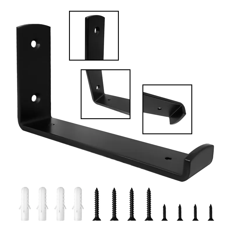 DIY L Set Cast Iron Metal Wall Floating Shelf Brackets for Shelves