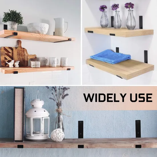 DIY L Set Cast Iron Metal Wall Floating Shelf Brackets for Shelves