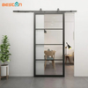 Metal Frame Glass Doors with Tempered Glass Clear with Sliding Door