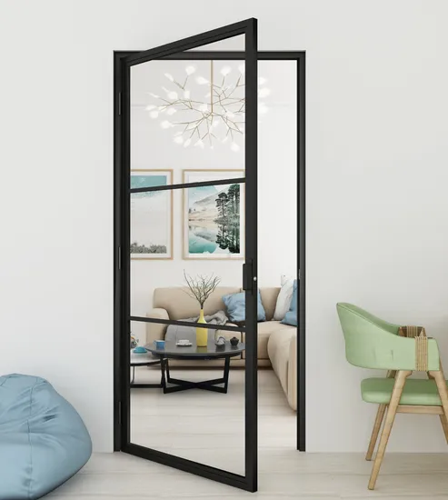 French Style Steel Frame Glass Swing Sliding Door