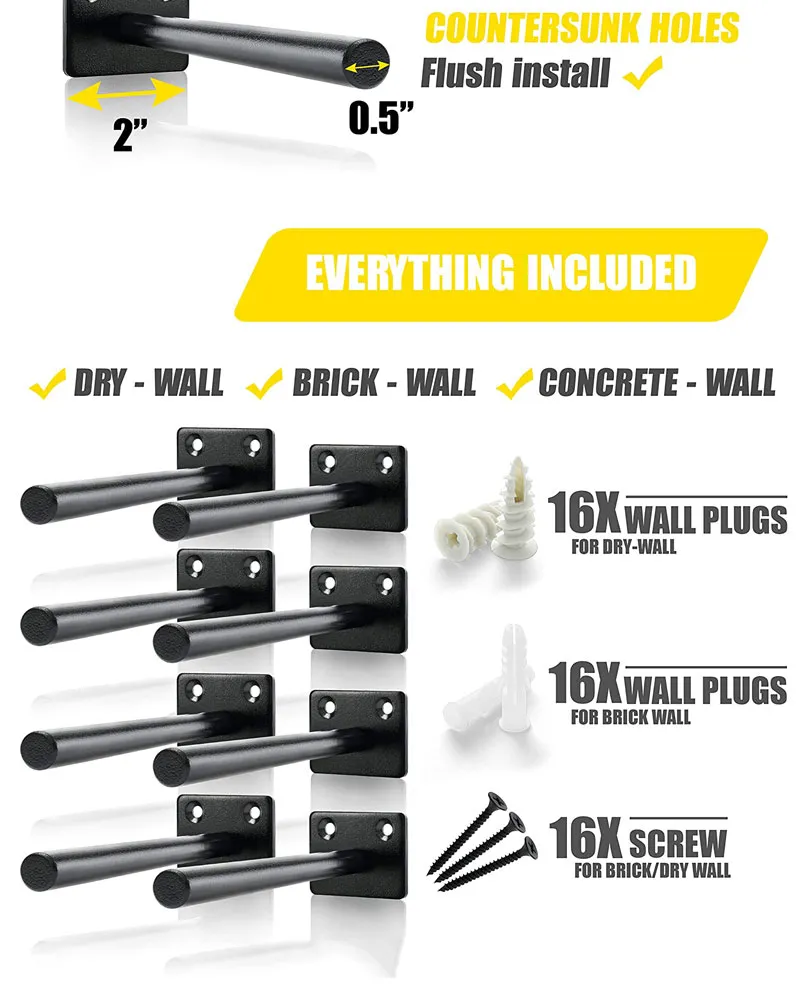 Metal Solid Steel Supports Wall Mounted Blind Hidden Invisible Floating Shelf Brackets