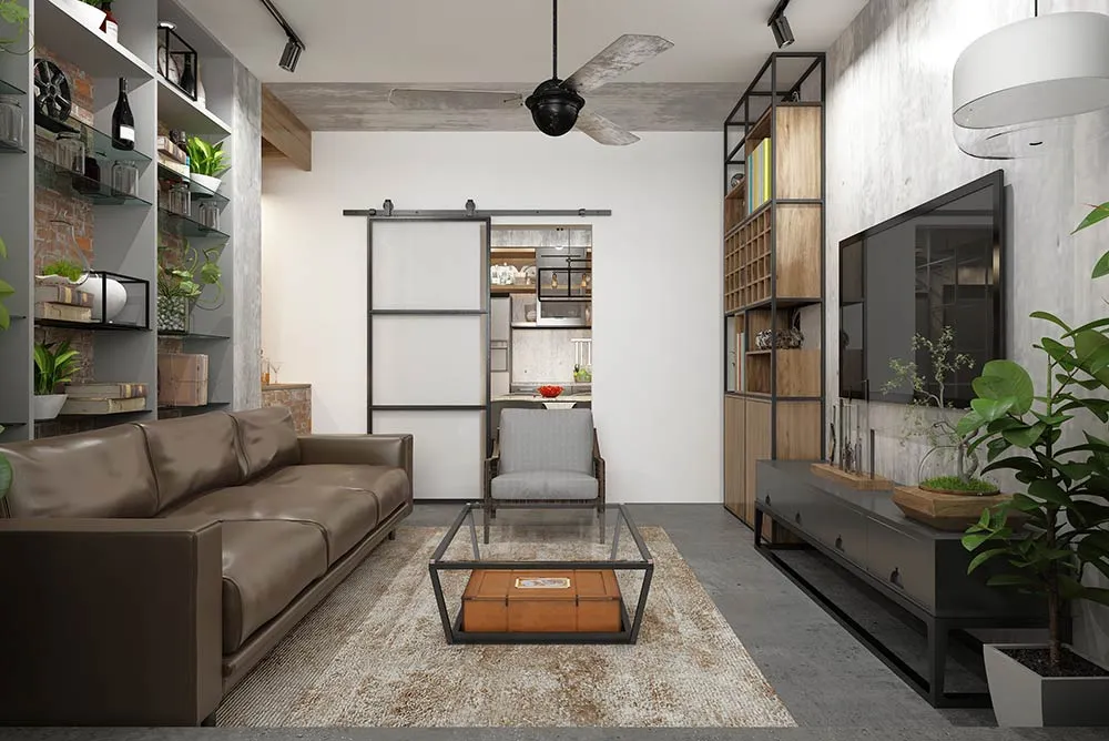 3 Panel Frosted Black Interior Sliding Steel Glass Barn Doors