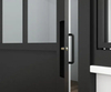 French Style Black Powder Coated Swing Glass Door with Kickplate