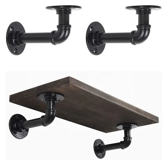 Wall Mounted Shelf Bracket Hanging Wall Metal Copper Pipe Bracket