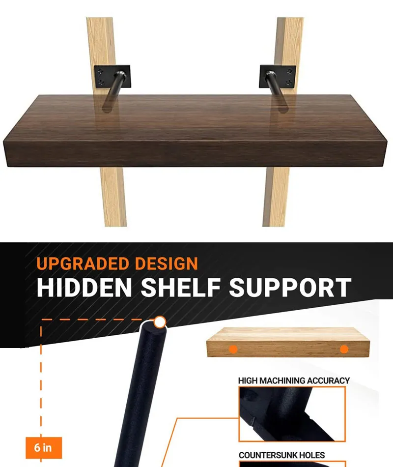 Wall Mounted Blind Hidden Pipe Shelf Brackets