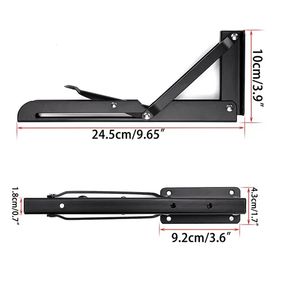 Metal Triangle Table Bench 14/16 Inch Shelf Brackets Stainless Folding Bracket