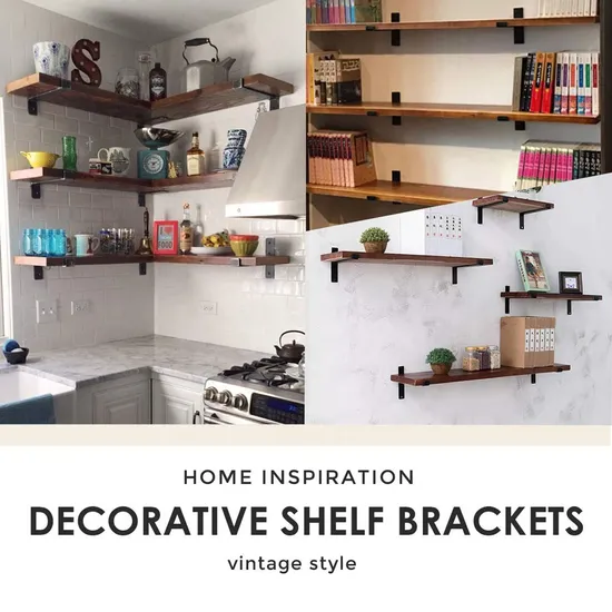 Rustic Metal Wall Supports Shelf Brackets