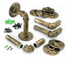 Solid Iron Gold Bronze Pipe Shelving Hangers and Brackets