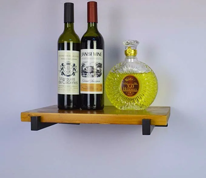 8 Inch Black Floating Shelf Brackets Retro Wall Mounted Square Shelf Supports