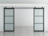 French Door Sliding Double Glass Barn Door Frame