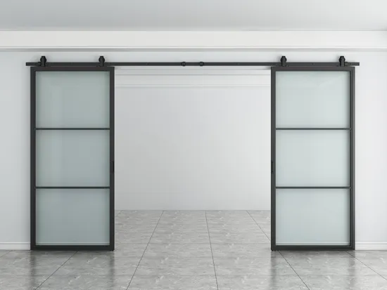 French Door Sliding Double Glass Barn Door Frame