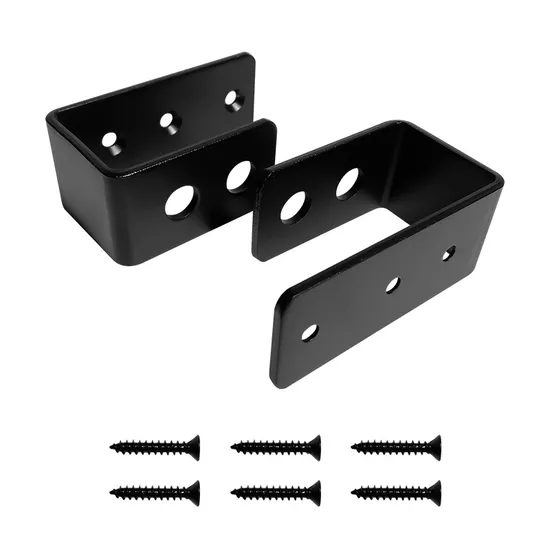 Door Barricade Brackets Black Steel U Security Door Lock Brackets with Screw