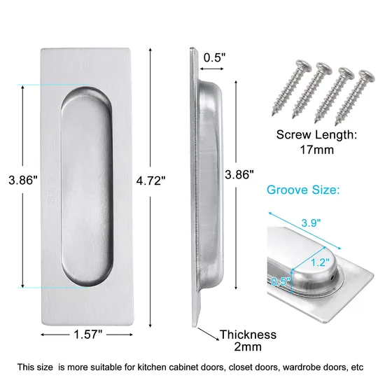 Cabinet Closet Door Small Sliding Handle Stainless Steel Door Pull Hardware