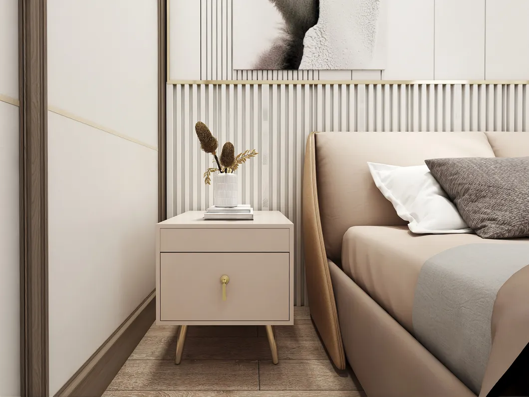 Apartment Hotel Modern Style Bedroom Furniture Set Bedside Table Wooden Bedside Table