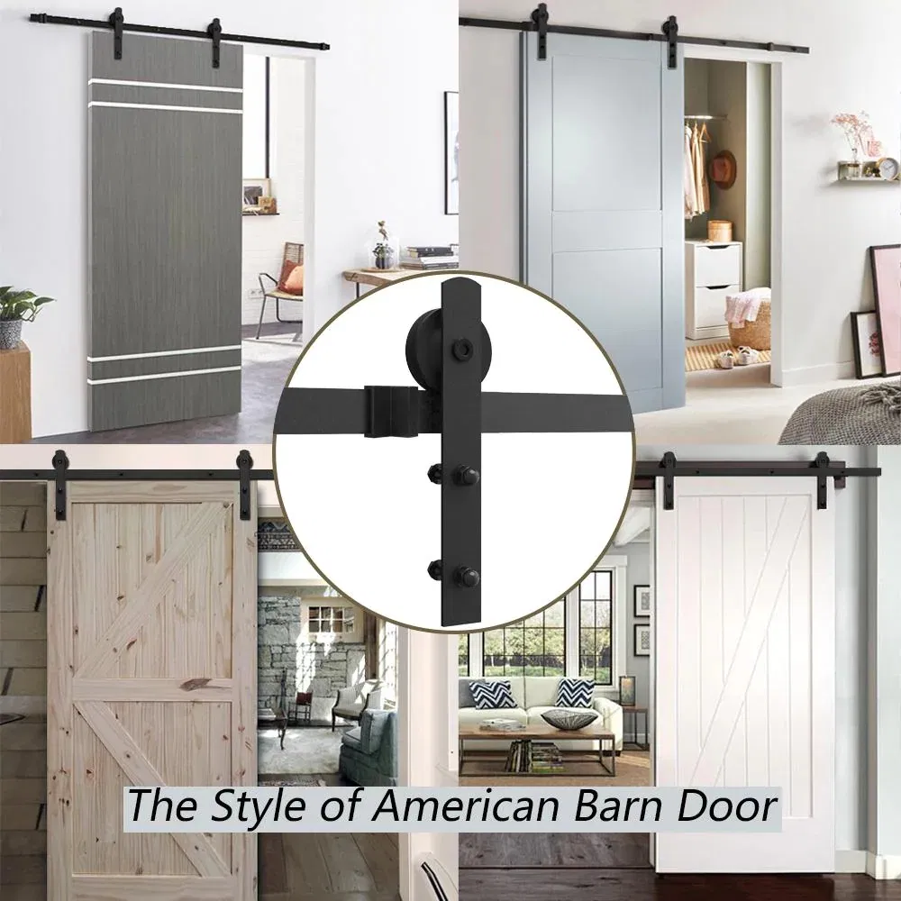 Carbon Steel 9FT Double Barn Door Hardware Sliding Door