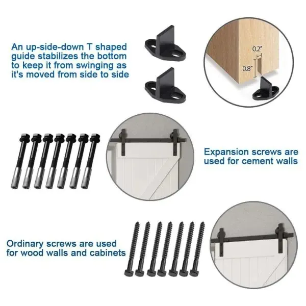 Carbon Steel 9FT Double Barn Door Hardware Sliding Door