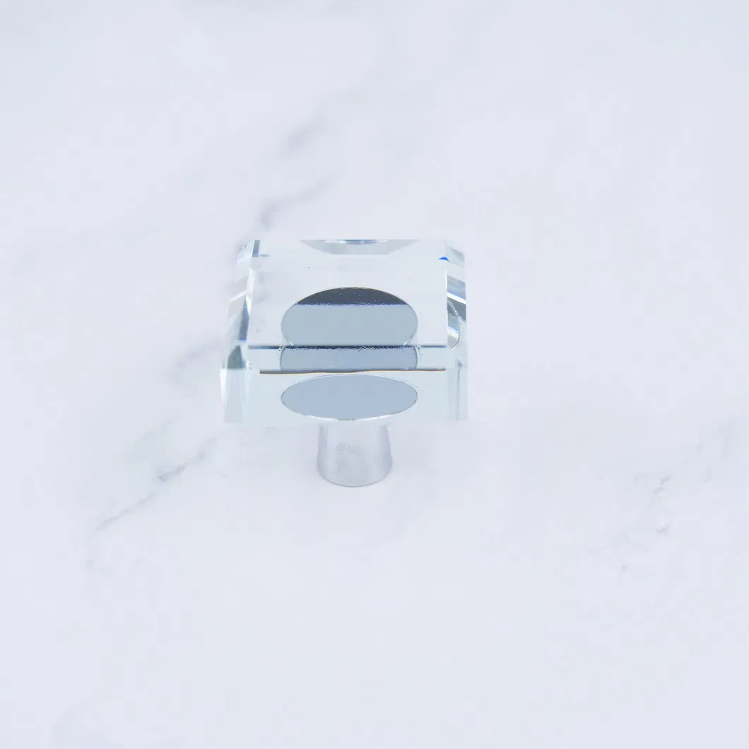 Natural Crystal Irregular Handle Sliced Shape Crystal Glass Door Lever Pull Handles