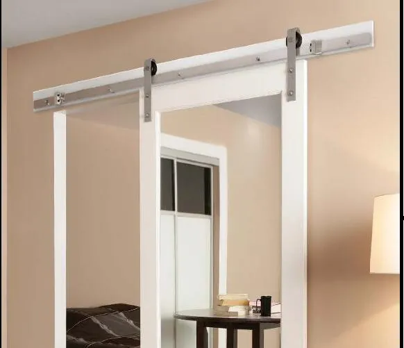 Rubber Sliding Door Wood Stainless Steel 304 Hanging Barn Door Hardware Kits