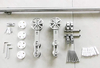 Brushed Rotatable Spoke Wheel Sliding Barn Wood Door Hardware Single Door Kits