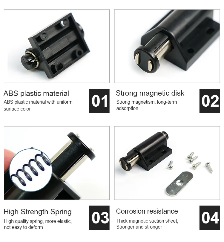 Cabinet Door Magnetic Catcher Door Magnetic Stopper Kitchen Cabinet Plastic Push