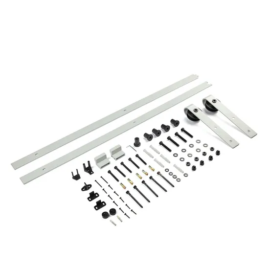 Cabinets White Powder Coated Barn Door Hardware Solid Wooden Door