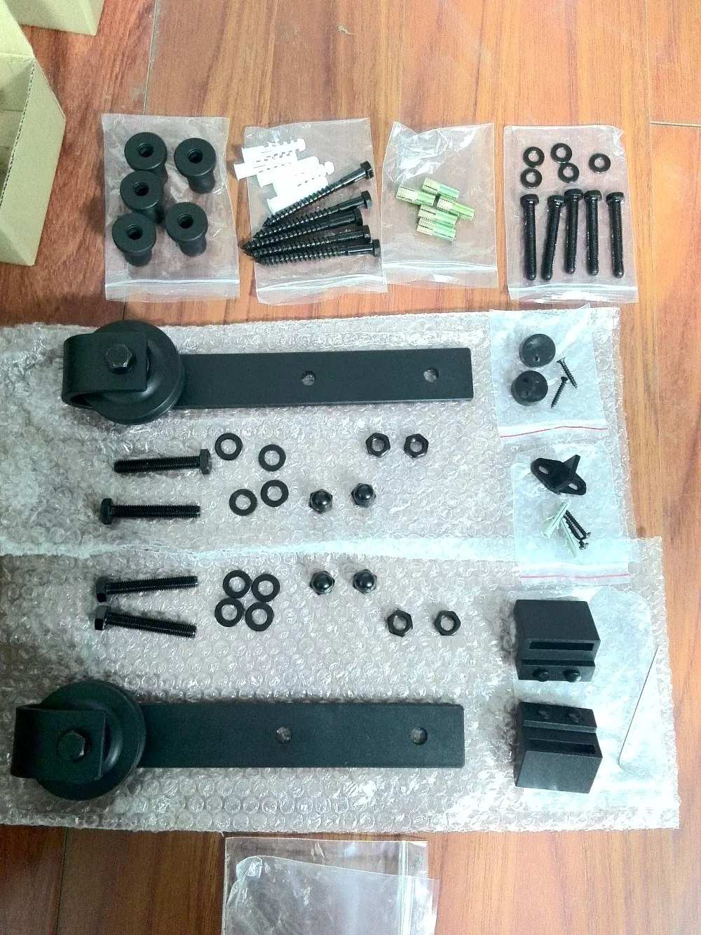Double Wood Doors Kit Sliding Steel Track Bypass Door Hardware