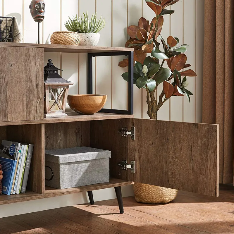 Entrance Living Room Double-Layer Storage Cabinet with Cabinet Doors