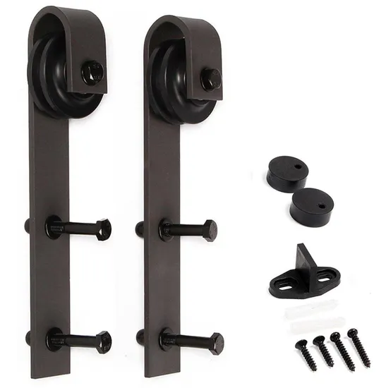 Traditional Country Classic J Shape Interior Wood Sliding Barn Door Hardware