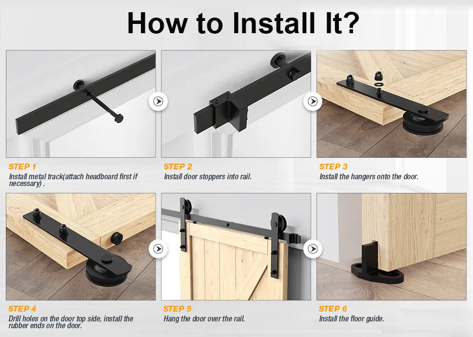 Metal Barn Door Accessories Steel J Shape Sliding Barn Door Hardware Kits