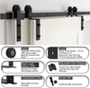 Contemporary Style Interior Bathroom Bypass Sliding Barn Door Hardware Kit