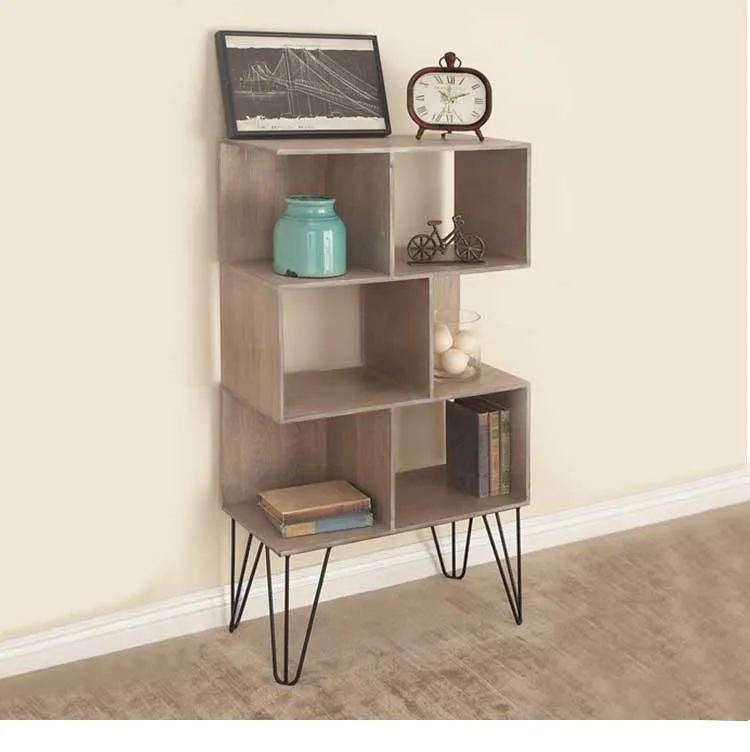 Living Room Furniture with Metal Iron Feet Storage Shelves Side Tables