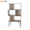 Living Room Furniture with Metal Iron Feet Storage Shelves Side Tables
