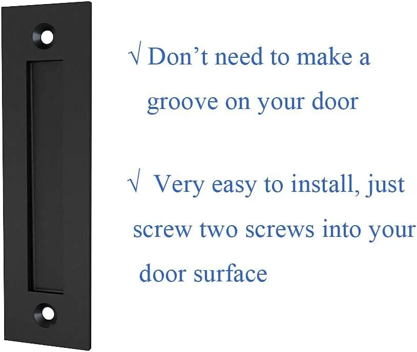 Matte Black Sliding Barn Door Handle Modern Simple Finger Flush Pull Handle