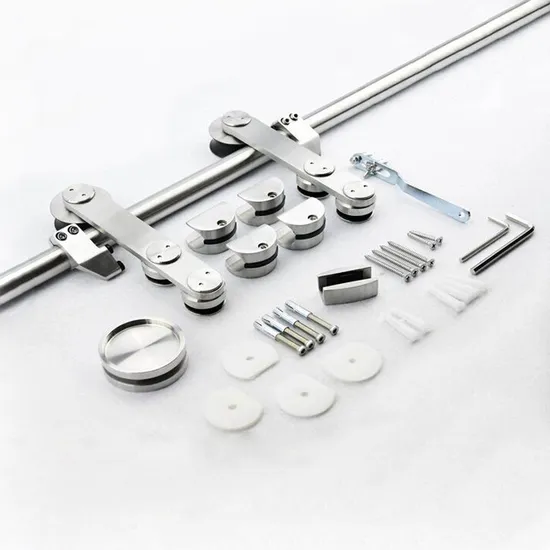 European Modern Stainless Steel Glass Door Sliding Barn Door Hardware System Kits