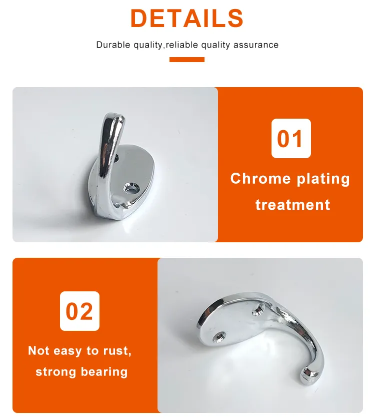 Household Chrome Display Metal Wall Hook Wall Mounted Clothes Door Hooks
