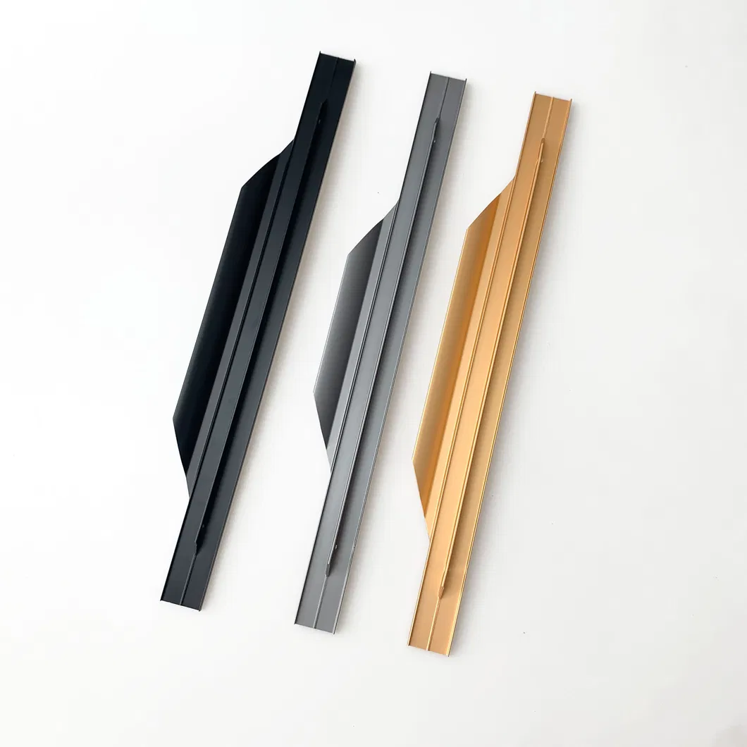 Aluminum Wardrobe Door Finger Pull Profile Handle Furniture Handles
