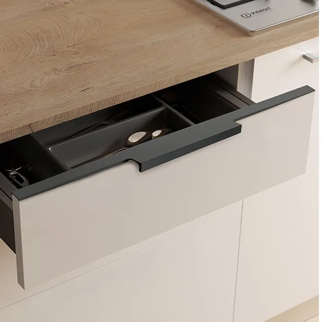 Furniture Edge Profile Handle Aluminum Kitchen Cabinet Wardrobe Door Finger Pull Handle