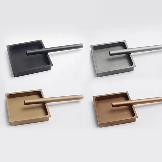 Aluminium Recessed Cabinet Square Handles Concealed Sliding Barn Door Wardrobe Pull Handle