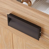 Recessed Cabinet Handles Aluminum Bedroom Kitchen Matt Black Pull Handle