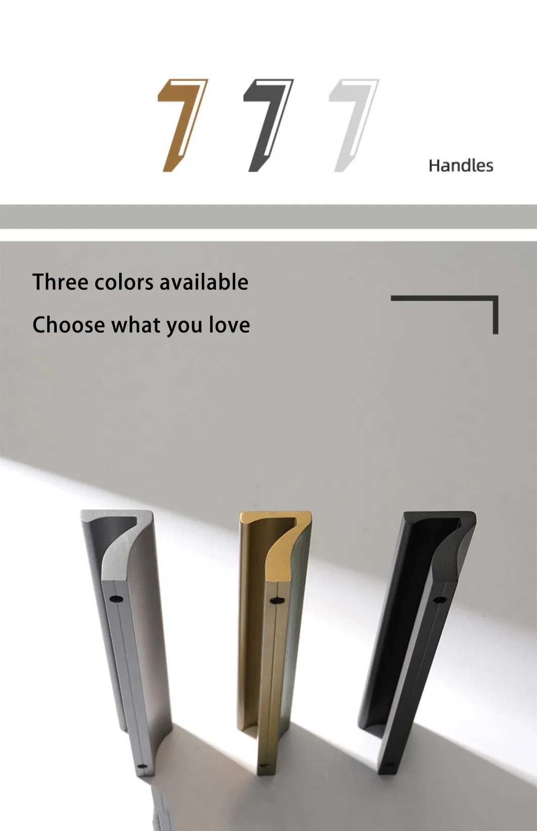 Modern 7-Figure Aluminum Alloy Furniture Cabinet Drawer Closet Door Handle