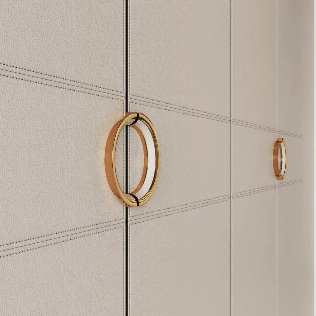 Furniture Wardrobe Door Handle Zinc Alloy Leather Cabinet Pull Cabinet Door Handle