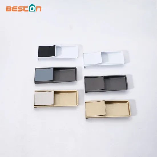 Concealed Cabinet Drawer Handle Zinc Invisible Leather Closet Door Pulls