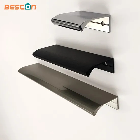 Back Mount Brushed Black Bedroom Dresser Finger Edge Pull Handles