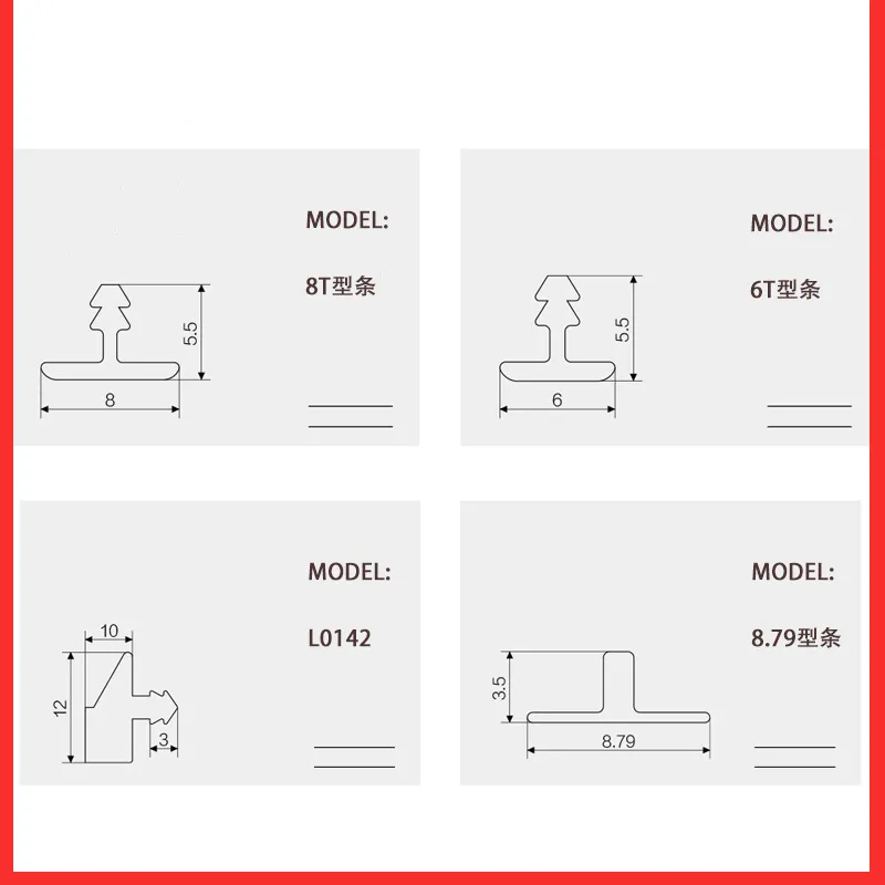 Anti Slip Decorative Profile T Shape 6mm 8mm Aluminum Metal Strips