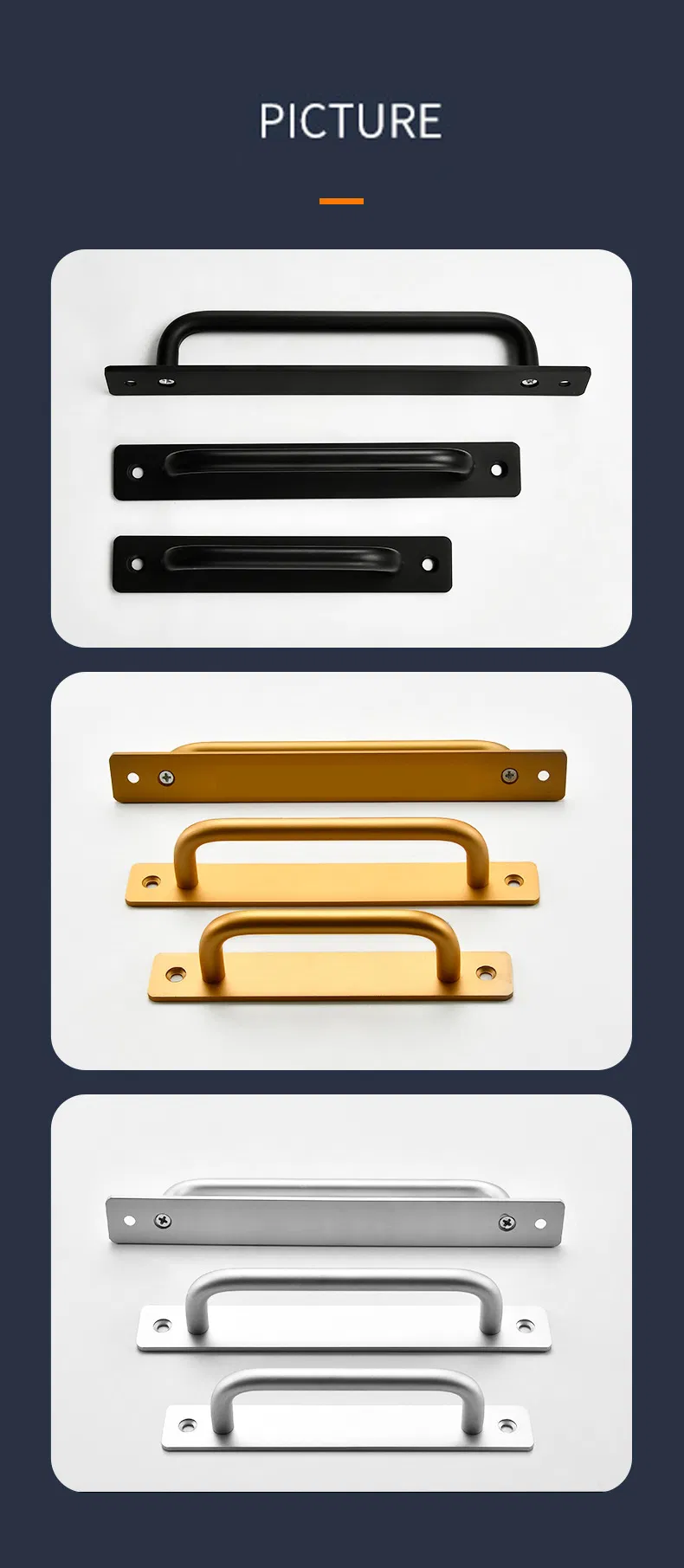 Aluminum Cabinet Handle Push Pull Balcony Door Sliding Door Handle