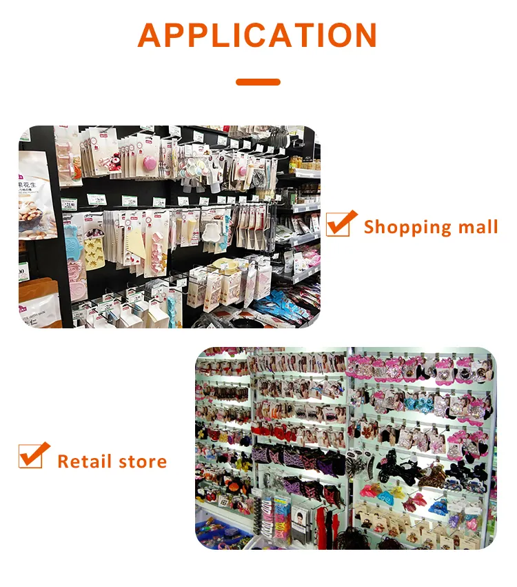 Clothes Chrome Finish Metal Hanging Display Iron Hook with Beads Supermarket Hooks